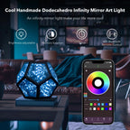 Infinity prism on a shelf next to a phone showing the color app